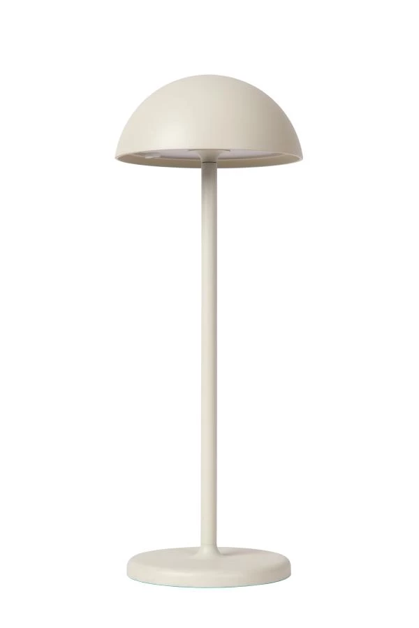 Lucide JOY - Oplaadbare Tafellamp Buiten - Accu/Batterij - Ø 12 cm - LED Dimb. - 1x1,5W 3000K - IP54 - Wit - uit
